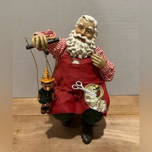 Kurt S. Adler “Gepetto Santa” Musical Figurine with Puppet